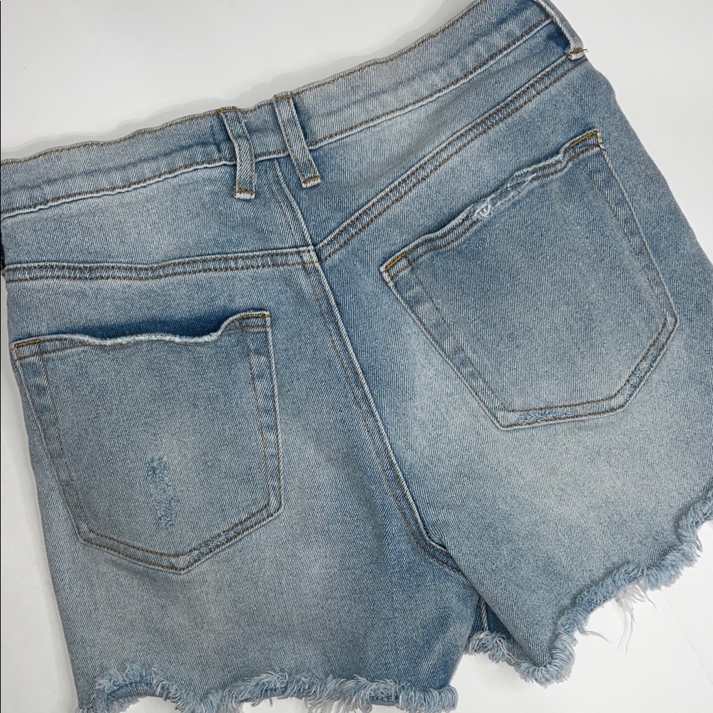 Fashion Nova Light Blue Distressed Jean Shorts Women's size 27 - Picture 4 of 8
